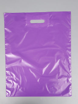 Цена за 50 шт. Пакет с вырубной усиленной ручкой ПВД, Фиолетовый, 40×50 см, 45 мкм