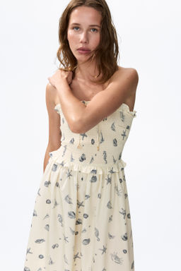 Vestido bandeau con cuerpo nido de abeja - H&m фото 7