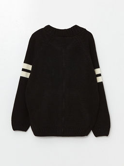 Bisiklet Yaka Nak??l? Uzun Kollu Erkek ?ocuk Triko H?rka