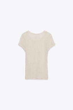 WOOL SHORT SLEEVE T-SHIRT - Zara фото 6
