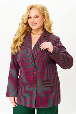 Жакет Swallow 816 Зелёно-бордовая мелкая гусиная лапка фото 9