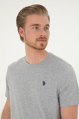 Мужская серая меланжевая базовая футболка Неожиданная скидка в корзине - U.s. polo assn фото 3