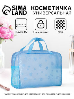 Цена за 2 шт. Косметичка - сумочка на молнии для бассейна, с ручками, с рисунком, голубая