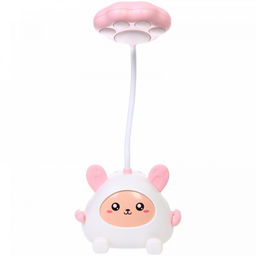 Цена за 2 шт. Настольная лампа "Милая зверушка" LED 11,5*8,6*31 см, USB 0.6w 5V, Бело-розовый