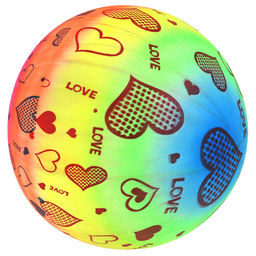Мяч игровой Сердечки д18см, радужный, ПВХ (Китай) - Домашняя Мода фото 2