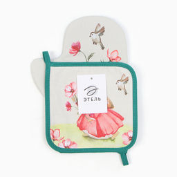 Набор кух. Этель Кролик варежка-прихватка 20х28см, прихватка 19х19см,100% хл  фото 8