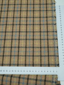 Шерсть пальтово-костюмная Твид Клетка цв.песочный, ш.1.5м, шерсть-20%, п/э-80%, 340гр/м.кв - Купава фото 7