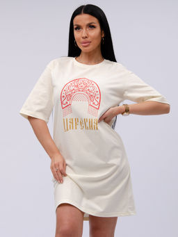 Сорочка "Царевна 2" молоко, трикотаж