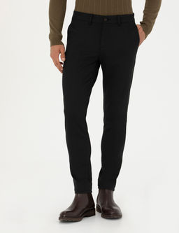 Siyah Arm_rl_ Slim Fit Kanvas Pantolon