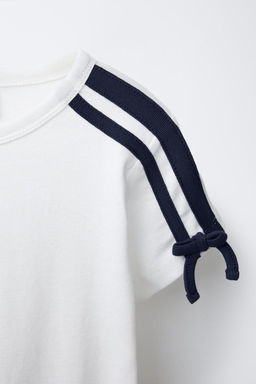 T-SHIRT WITH BOW STRIPES - Zara фото 4