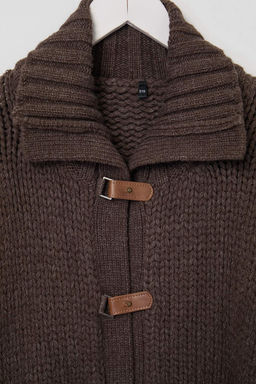 Kahverengi Devrik Yaka Kal_n Oversize Triko H_rka TWOAW27HI00044