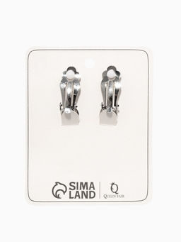 Клипсы Вечеринка овалы, цвет красный в серебре