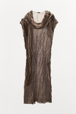 CREASED-EFFECT RAMIE TUNIC DRESS - Zara фото 4