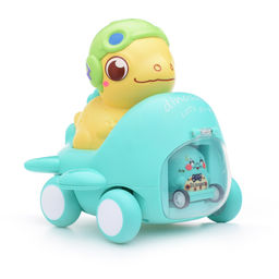 Самолет с динозавриком, катапультирующий маленькую машинку, в коробке