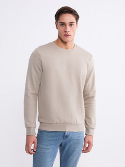 Bisiklet Yaka Erkek Kal?n Sweatshirt