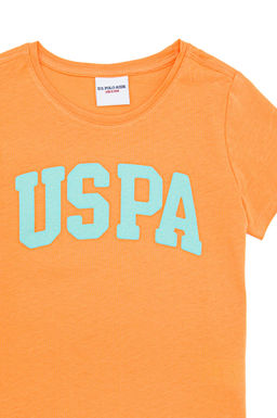 K_z _ocuk Turuncu Bisiklet Yaka Ti__rt - U.s. polo assn фото 6