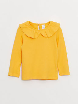 Bisiklet Yaka Uzun Kollu Basic K?z Bebek Ti??rt