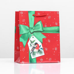 Цена за 2 шт. Пакет подарочный Бант, 18 х 22,3 х 10 см