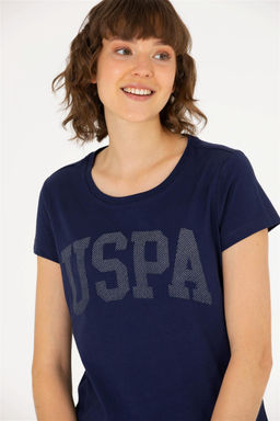 U. S. Polo Assn Женская базовая футболка темно-синего цвета с круглым вырезом - U.s. polo assn фото 9