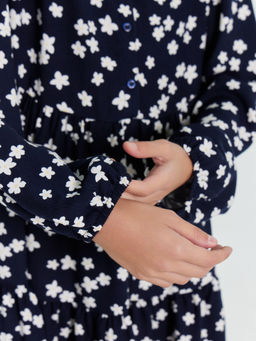 Платье для девочек темно-синее в цветочки - Mark formelle фото 5