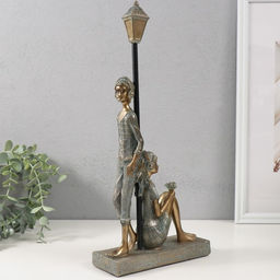 Фигурка полистоун Парочка в наушниках - встреча, бронза с патиной, 17.5?6?37 см