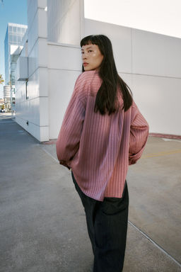 STRIPED SATIN SHIRT - Zara фото 5