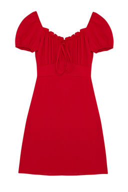 TRENDYOLMILLA Beyaz Duz Bodycone Krep Mini Dokuma Elbise TWOSS24EL00874 фото 20