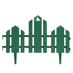 Ограждение декоративное, 25×170 см, 5 секций, пластик, зелёное, «Чудный сад»