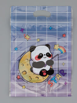 Цена за 50 шт. Пакет подарочный, с zip-lock застежкой, "Панда на луне", 15х23 ± 1см МИКС