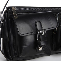 Сумка женская с карманами кожзам, черный цвет - Nazamok фото 5