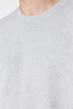 TRENDYOL MAN Basic Bordo Oversize/Genis Kesim Dokulu Waffle K?sa Kol T-Shirt TMNSS22TS00049 - Trendyolmilla фото 6