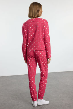 Pembe %100 Pamuklu Kalpli Slogan Nak?sl? Orme Pijama Tak?m? THMAW25PT00103 - Trendyolmilla фото 6