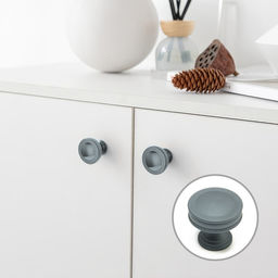 Ручка-кнопка мебельная CAPPIO PK324, d=30 мм, графит, 8 шт. TMP .