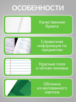 Цена за 15 шт. Предметная тетрадь по литературе Calligrata. MonoTone, 36 листов, в линейку, со справочным материалом, обложка из мелованной бумаги