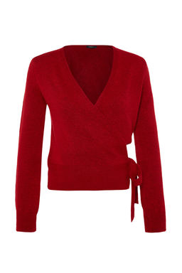 K?rm?z? Yumusak Dokulu Kruvaze Triko Kazak TWOAW24KZ00181 - Trendyolmilla фото 6