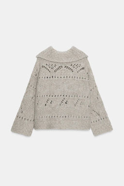 POINTELLE CHUNKY KNIT CARDIGAN - Zara фото 4