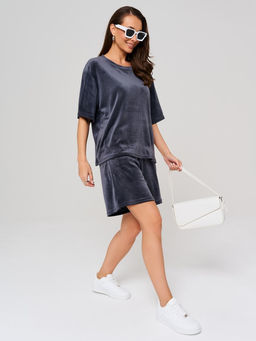 335 Костюм с шортами, велюр, графит - Knitka wear фото 6