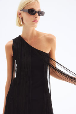 Top de un hombro con flecos - H&m фото 2
