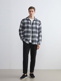 Regular Fit Uzun Kollu Ekose Gabardin Erkek G?mlek