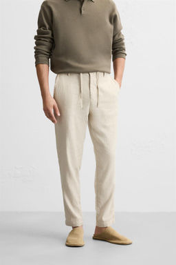 PAMUKLU KETEN PANTOLON - Zara фото 2