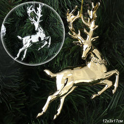 Новогоднее украшение Олень 15*1*12.5 см / LF-7068G/S /уп 720/