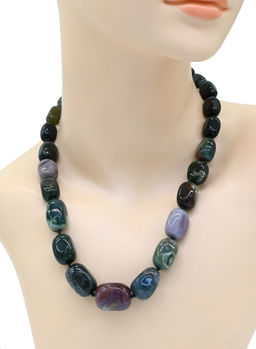 Колье галтовка на увеличение из агата, 51см