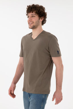 Erkek Regular Fit V Yaka Vizon Basic Ti__rt Sepette S_rpriz _ndirim - U.s. polo assn фото 4
