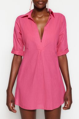 TRENDYOLMILLA Beyaz Dokuma Flaml? Pamuk Mini Plaj Elbisesi TBESS21EL3979 фото 32