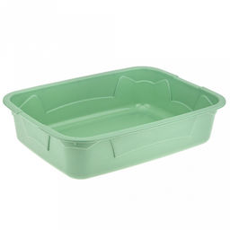 Лоток-туалет для кошек 44,7х33,4х14,7см, полипропилен, с сеткой, с ботиком, оливковый/серый (Россия) - Домашняя мода фото 4