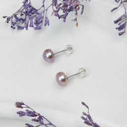 Серьги-пусеты из речного Жемчуга