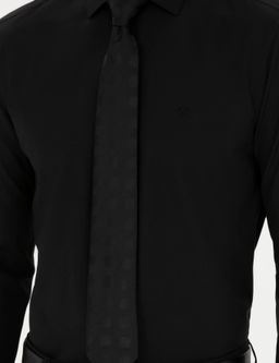 Рубашка Pierre Cardin Slim Fit черная длинный рукав