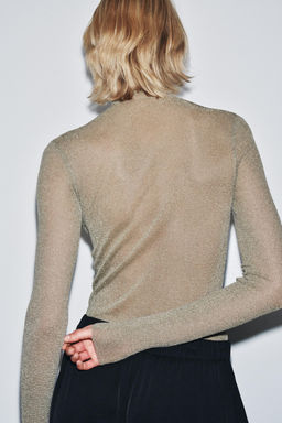 FINE KNIT METALLIC THREAD TOP - Zara фото 3