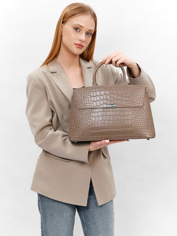 LACCOMA сумка НИ8099-серый натуральная кожа хлопок