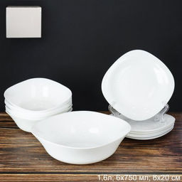 Столовый набор 13 предметов квадратный А / 13/87595/XN (WHITE) /уп 2/4/ белая коробка